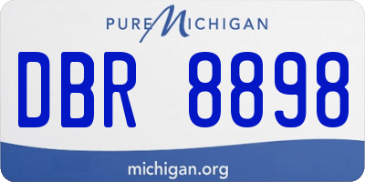 MI license plate DBR8898