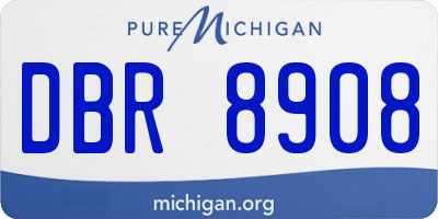 MI license plate DBR8908