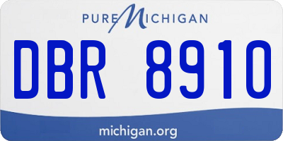 MI license plate DBR8910