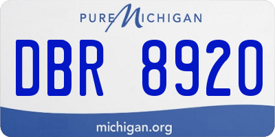 MI license plate DBR8920