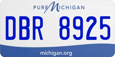 MI license plate DBR8925