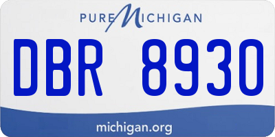MI license plate DBR8930