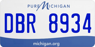 MI license plate DBR8934