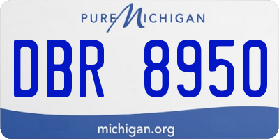 MI license plate DBR8950