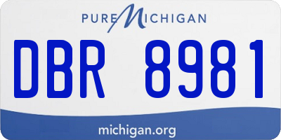 MI license plate DBR8981