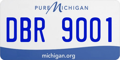 MI license plate DBR9001