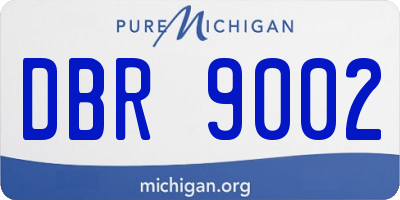 MI license plate DBR9002