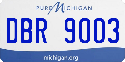 MI license plate DBR9003