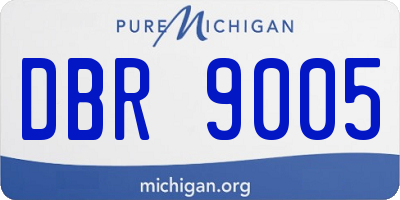 MI license plate DBR9005