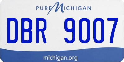 MI license plate DBR9007
