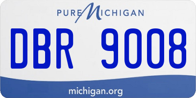 MI license plate DBR9008