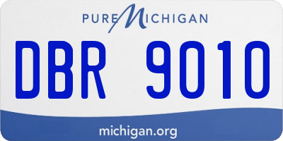 MI license plate DBR9010
