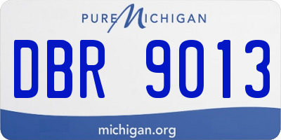 MI license plate DBR9013