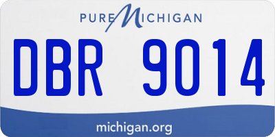 MI license plate DBR9014