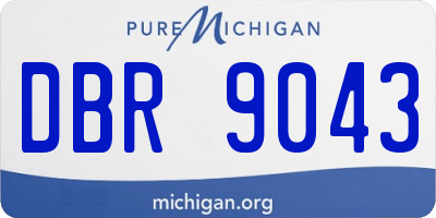 MI license plate DBR9043