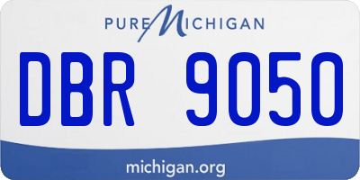 MI license plate DBR9050