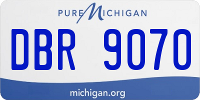 MI license plate DBR9070
