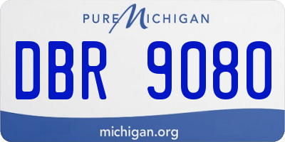 MI license plate DBR9080