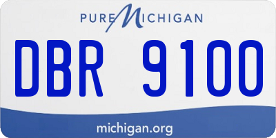 MI license plate DBR9100