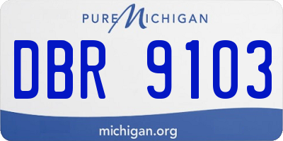 MI license plate DBR9103