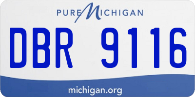 MI license plate DBR9116