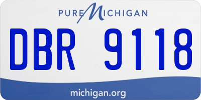 MI license plate DBR9118