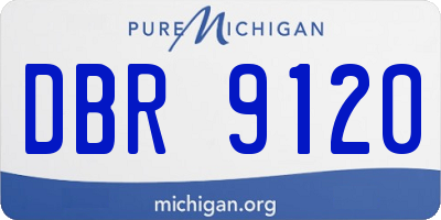 MI license plate DBR9120