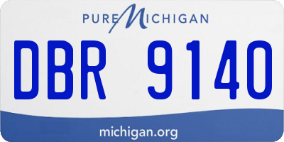 MI license plate DBR9140