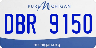 MI license plate DBR9150