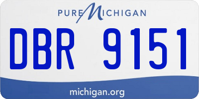 MI license plate DBR9151