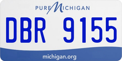 MI license plate DBR9155
