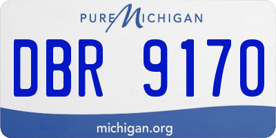 MI license plate DBR9170