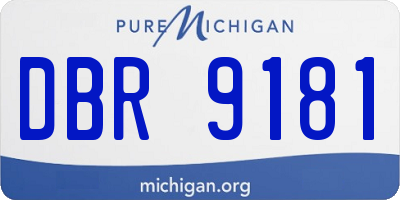 MI license plate DBR9181