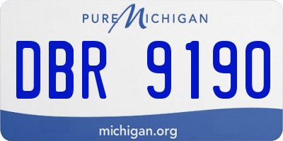 MI license plate DBR9190