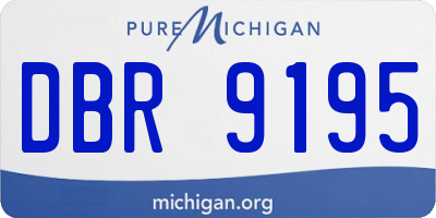 MI license plate DBR9195