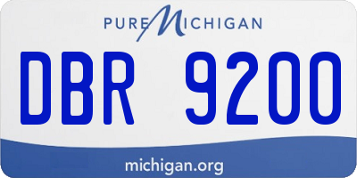 MI license plate DBR9200