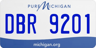 MI license plate DBR9201