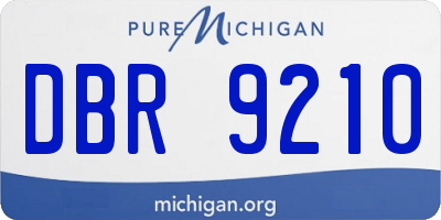 MI license plate DBR9210
