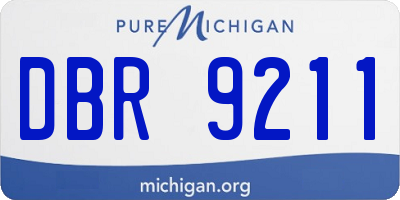 MI license plate DBR9211