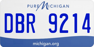 MI license plate DBR9214