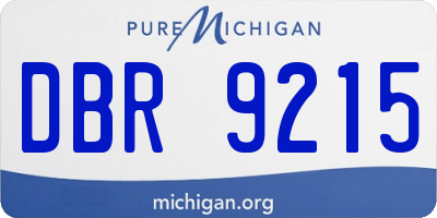 MI license plate DBR9215