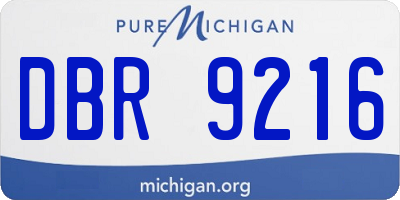 MI license plate DBR9216