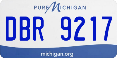 MI license plate DBR9217