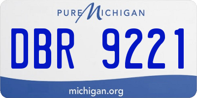 MI license plate DBR9221