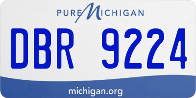 MI license plate DBR9224