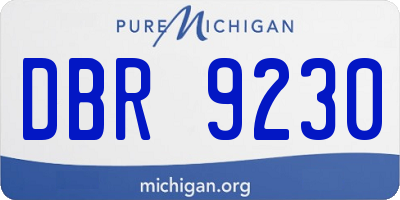 MI license plate DBR9230
