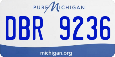 MI license plate DBR9236