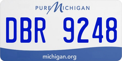 MI license plate DBR9248