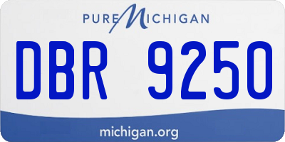 MI license plate DBR9250
