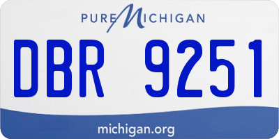MI license plate DBR9251